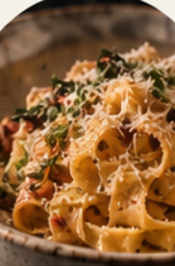 Fresh pasta with parmesan and herbs